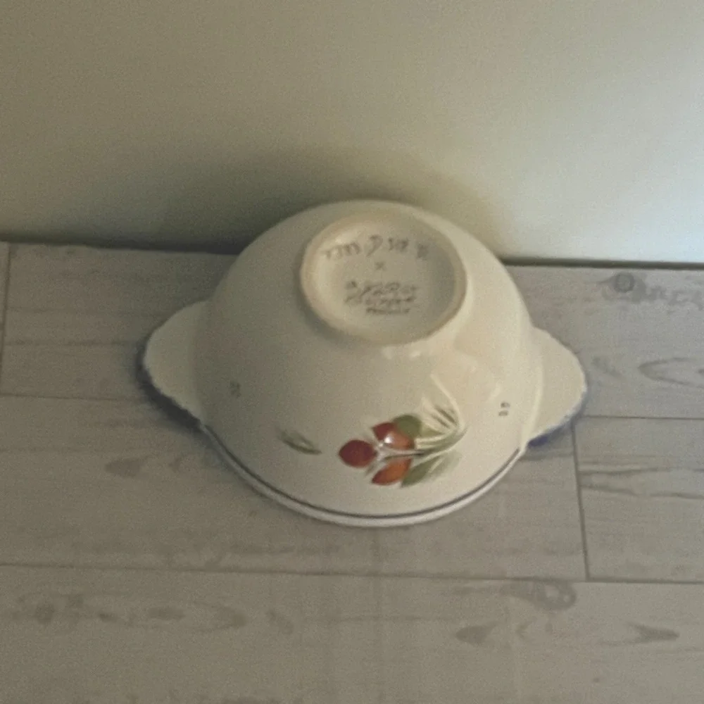 HB Quimper France Hand Painted Lug Soup Bowl Breton Figure Personalized Brad